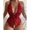 Transparent Lace Bodysuit Sexy Women's Underwear Open Crotch Sex Lingerie Sexual Deep V Crotchless Porn Pajamas Erotic Costumes