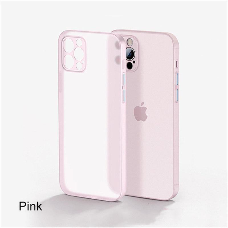 

Розкішний ультратонкий напівпрозорий силіконовий м’який чохол для iPhone 14 13 11 12 Mini Pro XS Max X XR 7 8 Plus SE протиударний матовий чохол iPhone 7 рожевий