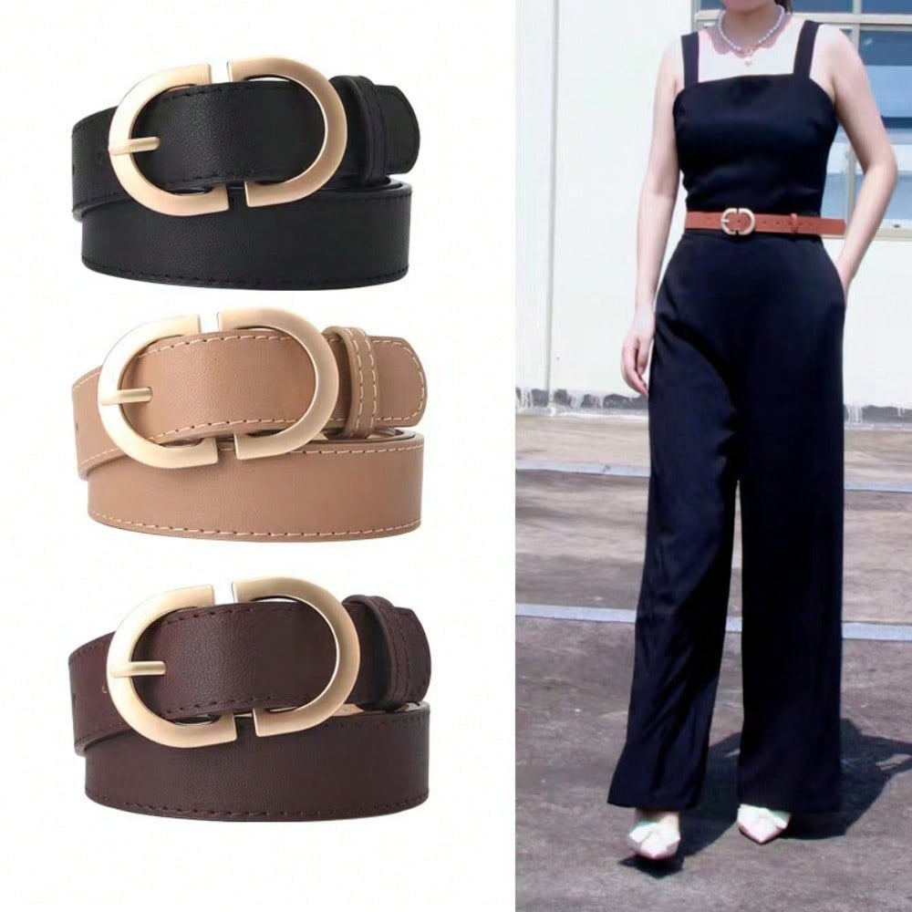1pcs New Women's Belt Simple Versatile Pin Buckle Jeans Belt