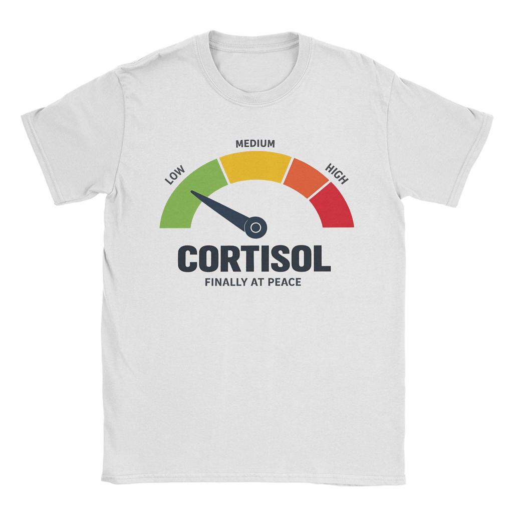Unisex Unisex T-Shirt Lustiges Meme Niedrige Cortisolwerte Vintage Reine Baumwolle T-Shirts Kurzarm T-Shirts Rundhals Kleidung Party