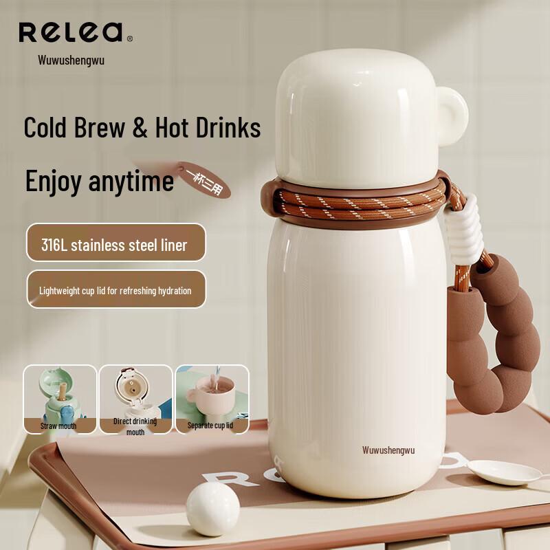 RELEA Peekaboo 316L Stainless Steel Insulated Water Bottle with Handle