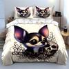 Whimsical Chihuahua Gothic Charm Bedding Sets Duvet Covers Pillowcases(1* Duvet Cover 2* Pillowcases Without Duvet Insert)
