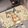 1Pcs Anti Fatigue Kitchen Rugs Easter Bunny Egg Print Waterproof Non-Slip Thick Cushioned Mat Heavy Duty Comfort Standing Mat for Kitchen Bathroom