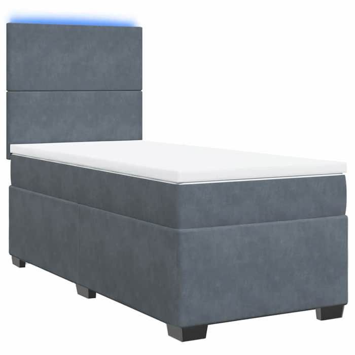 Exclusive House - Slatted Bed Base with Mattress Dark Grey 100x200 Cm
