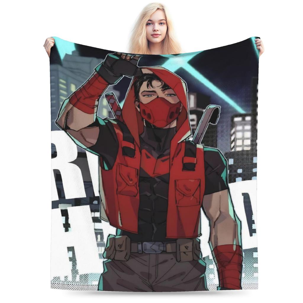 Jason Todd Coral Fleece Plush Throw Blanket Comics Superhero Blanket for Bed Office Lightweight Thin Plush Thin Quilt