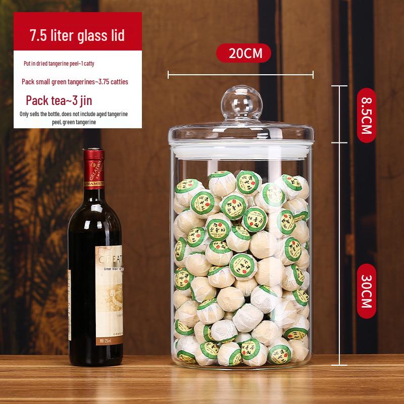 Large Glass Food-Grade Storage Jar for Dried Tangerine Peel and Tea Sealed for Freshness