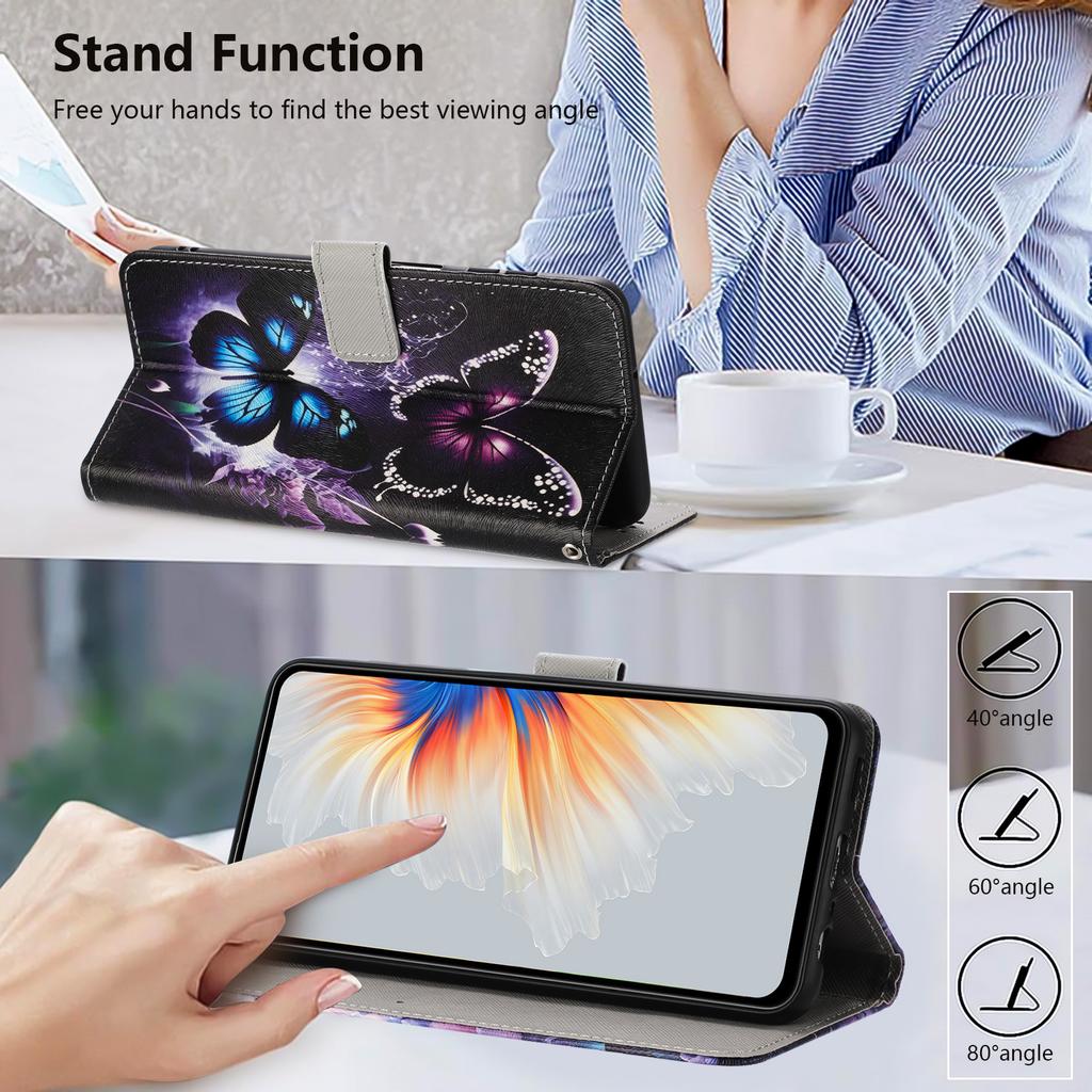 Fjäril Kompis PU Läder Plånbok Flip Fotoram Bokfodral för iPhone Samsung Huawei Honor Xiaomi Redmi Oppo Infinix Tecno Google...