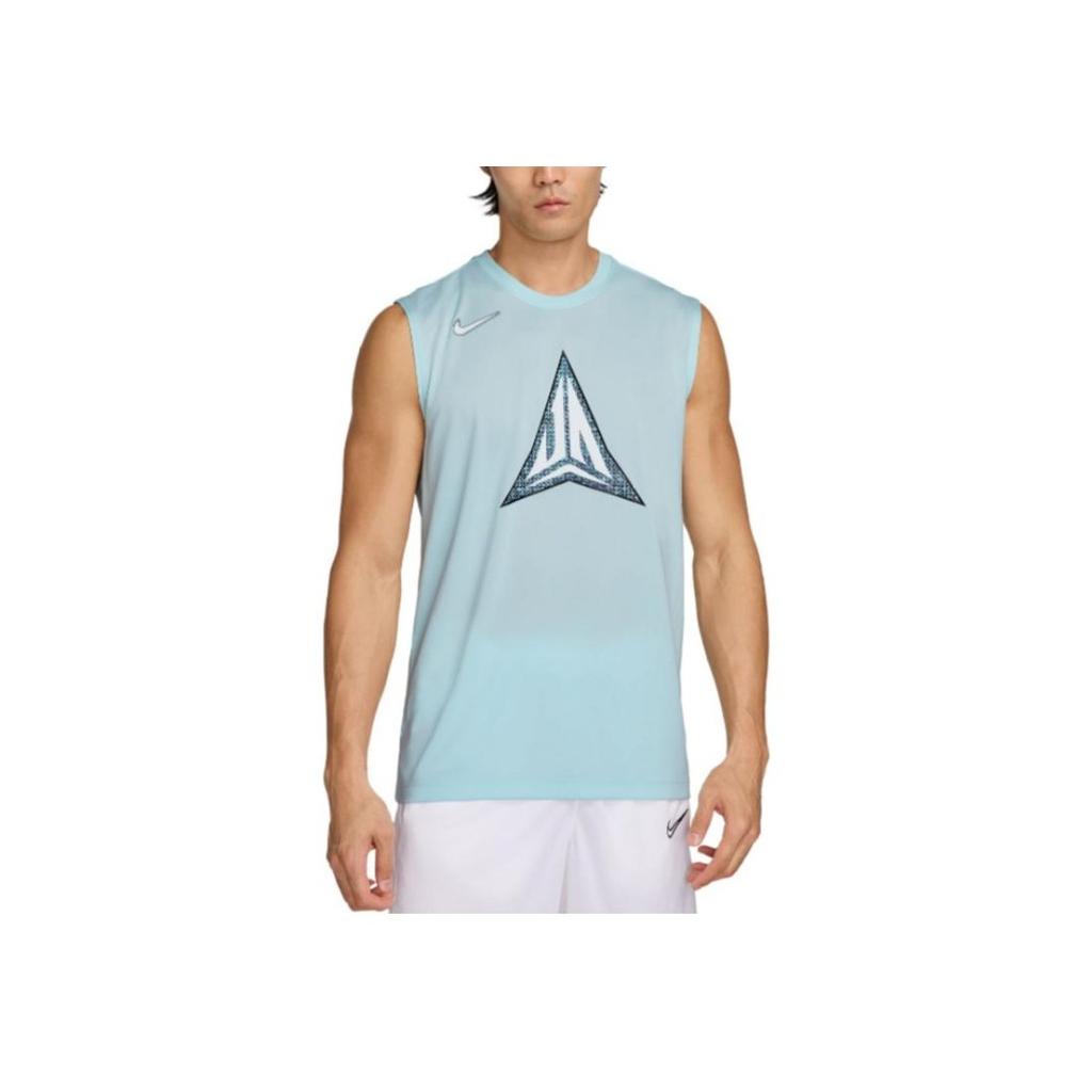 Nike Logo Loose Fit Crew Neck Sleeveless T-Shirt Men Tops Blue FZ8080-474