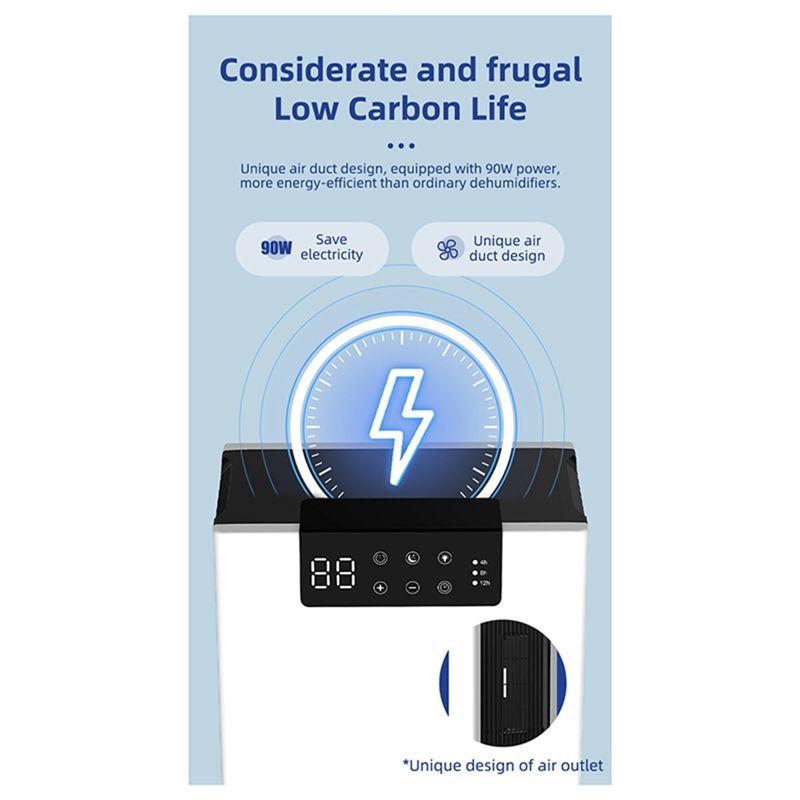YCOC-Moistureproof Dehumidifier 2.4L Water Tank Household Air Dryer Indoor Purification Water Full Stop