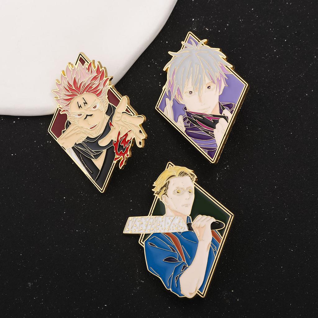 Anime JJK Satoru Gojo Characters Enamel Pins Brooches Student Badge Clothing Cosplay Men Women Backpack Jewelry Gift Accessories