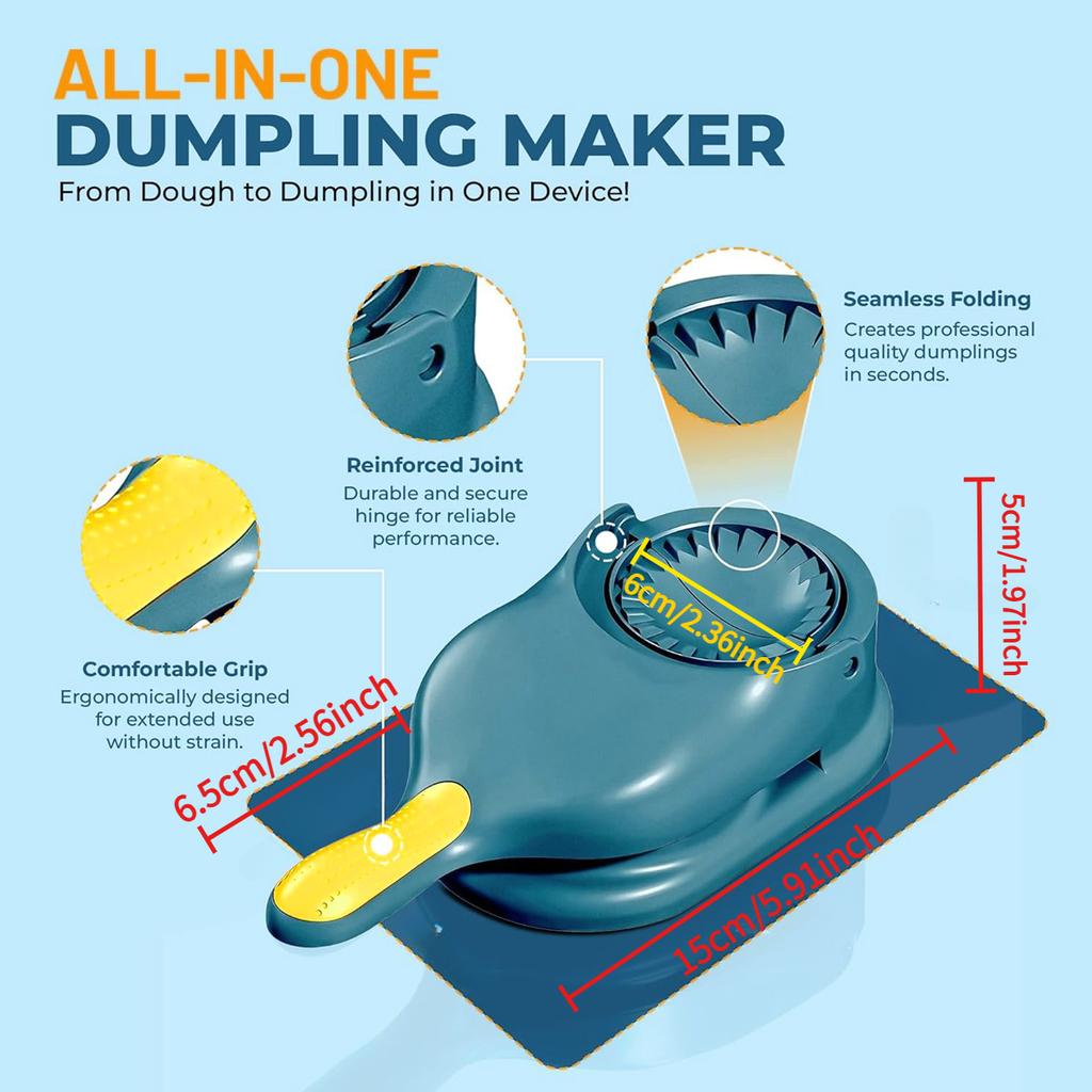 1pc Easy-Turn Dumpling Maker - 2-in-1 Dough Press & Wrapper Mold with Ergonomic Handle, Quick & Precise,Essential Kitchen Gadget for Perfect Dumplings