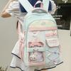 Japanese new high-value, fresh and sweet contrasting colors splicing junior high school students backpack women's lightweight backpack
