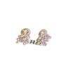 Silver needle dripping oil flower stud earrings Mori series fresh and sweet earrings women's fashion temperament gentle earrings design sense niche