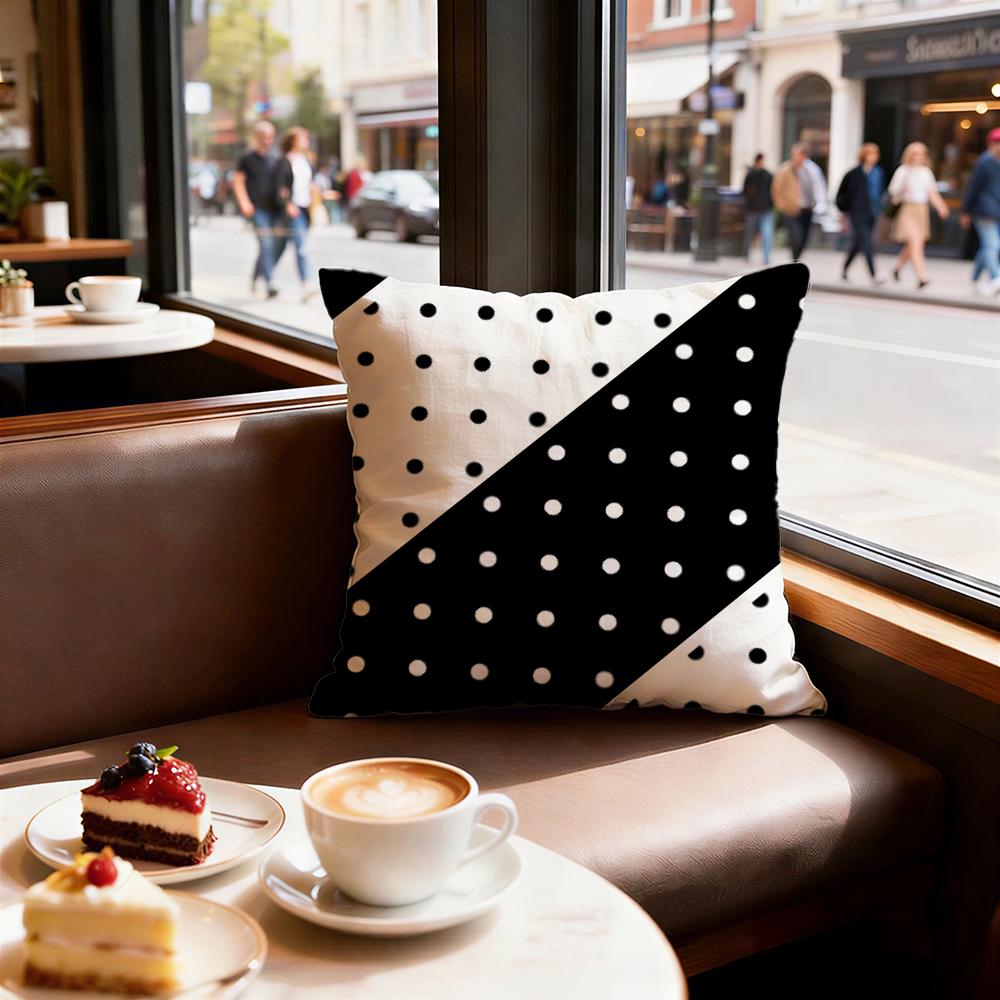 Polka Dot Texture Cushion Cover Set of Decorative Short Plush Pillow Covers for Sofa Soft Cushion Case X Cm