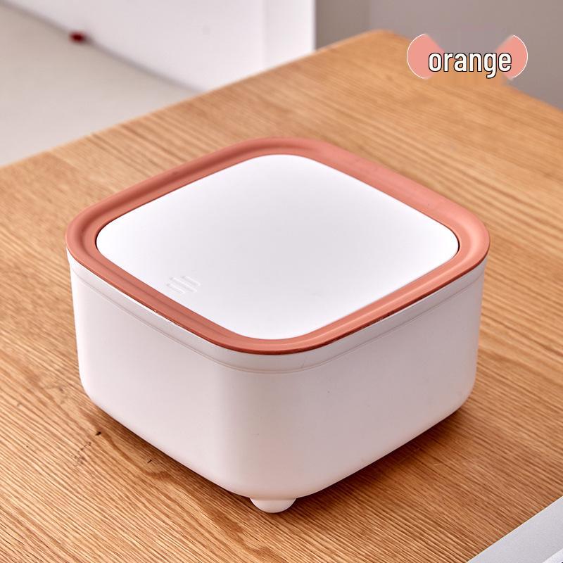 Compact Desktop Trash Can with Lid for Home or Office