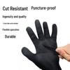 5A Grade Cut-Resistant Steel Wire Reinforced Black Glove for Outdoor Protection