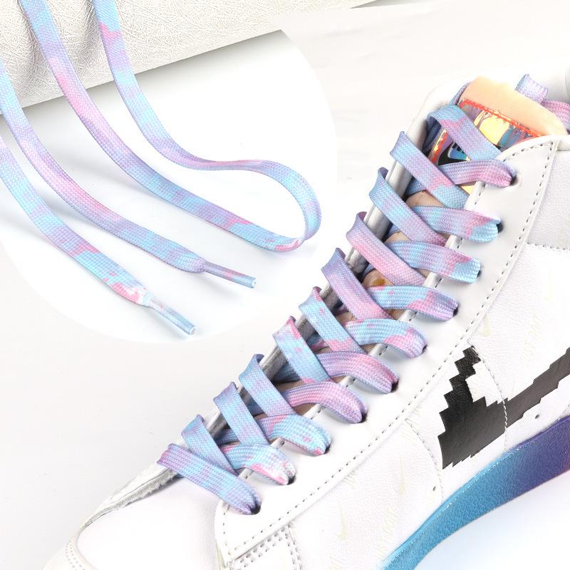 

Яркие галстучные шнурки 8 мм для AJ1 - Двухслойный спортивный стиль омбре 120 cm