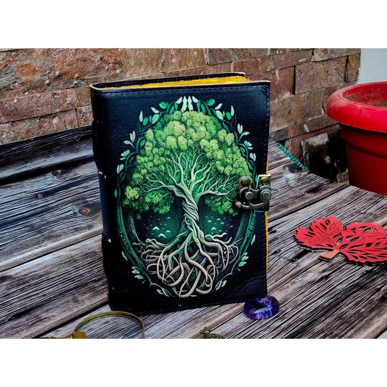 Leather Journal Tree of Life - Genuine Leather Notebooks For Women - Beautiful Journal For Sketches Book Traveling Book Blank Spell Book