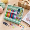 24 Piece Crochet Hook Set with Soft TPR Handles Aluminum Hooks Knitting Accessories DIY Tools Complete Kit for Beginners and Experienced Crafters