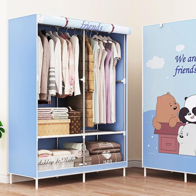 Dormitory Simple Cloth Wardrobe Reinforced Steel Tube Assembly Dust-Proof Storage Closet