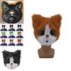 Plastik Plüsch Katzenkopf Maske Tierkostüm Party Requisite für Halloween und festliche Veranstaltungen