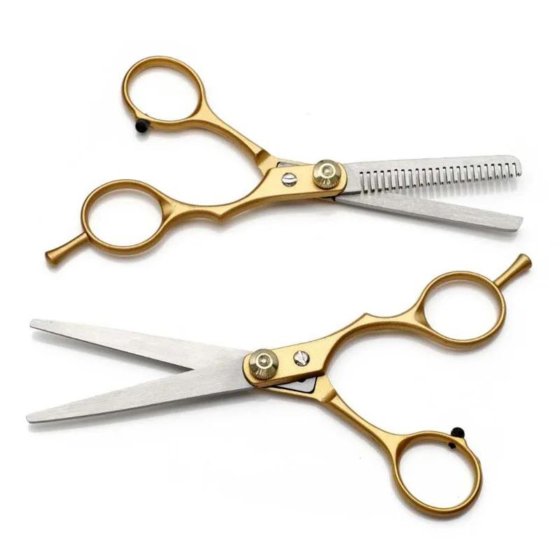 Pet Grooming Scissor Professional 6 Inch Hairdressing gold Scissors for Dogs Sharp Thinning / Curved Scissors Dog Grooming Tool