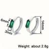 CAOSHI Fashion Gold Color/Silver Color Hoop Earrings for Women Green Geometric Cubic Zirconia Accessories Metallic Party Jewelry