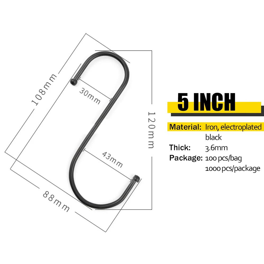 

5/10/20 шт S-образный крючок металлический кухонный горшок чашки стойка ванная комната спальня перила вешалка для одежды сумки полотенца растения подвесные S-образные крючки 5Pcs