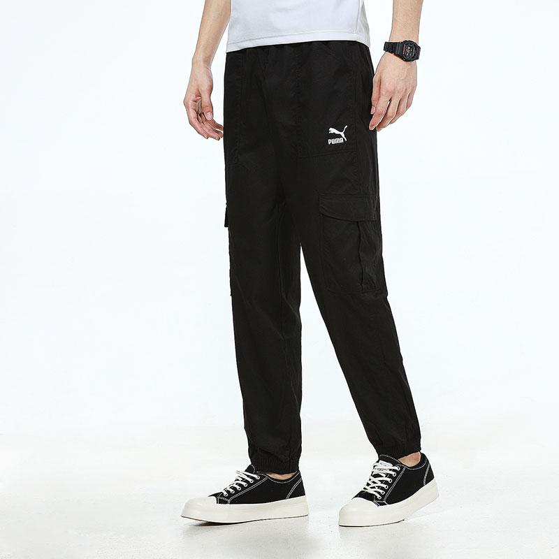 Puma Woven Tapered Cargo Joggers Men Bottoms Black 533101-01