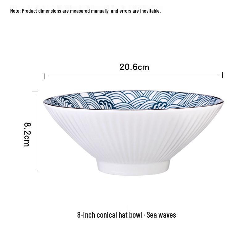 Nordic Ceramic 8" Noodle Bowl - Creative, Simple, Versatile for Rice, Soup, and Instant Noodles