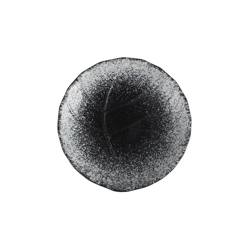 15CM Round Leaf Tree Ceramic  Restaurant Western Snack Oval Plate Vegetable  Fruit Plate Japanese and Korean Tableware