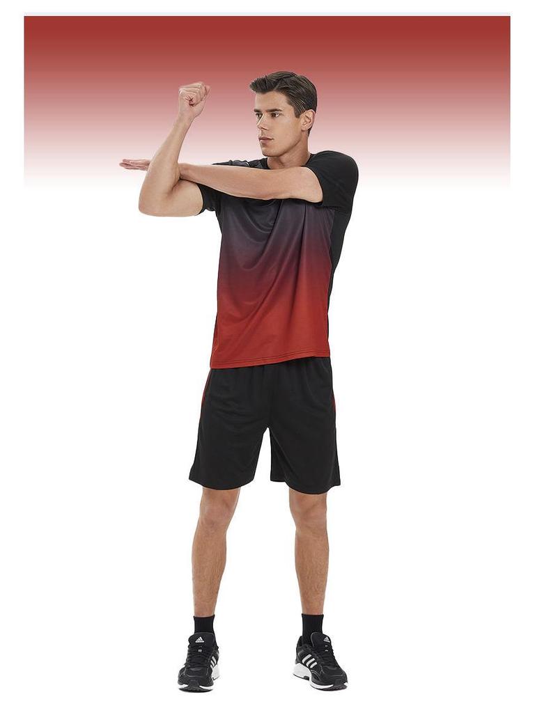 Herren Schnelltrocknendes Atmungsaktives Sportbekleidungsset - Kurzarm-T-Shirt & Lässige Trainingsshorts zum Laufen