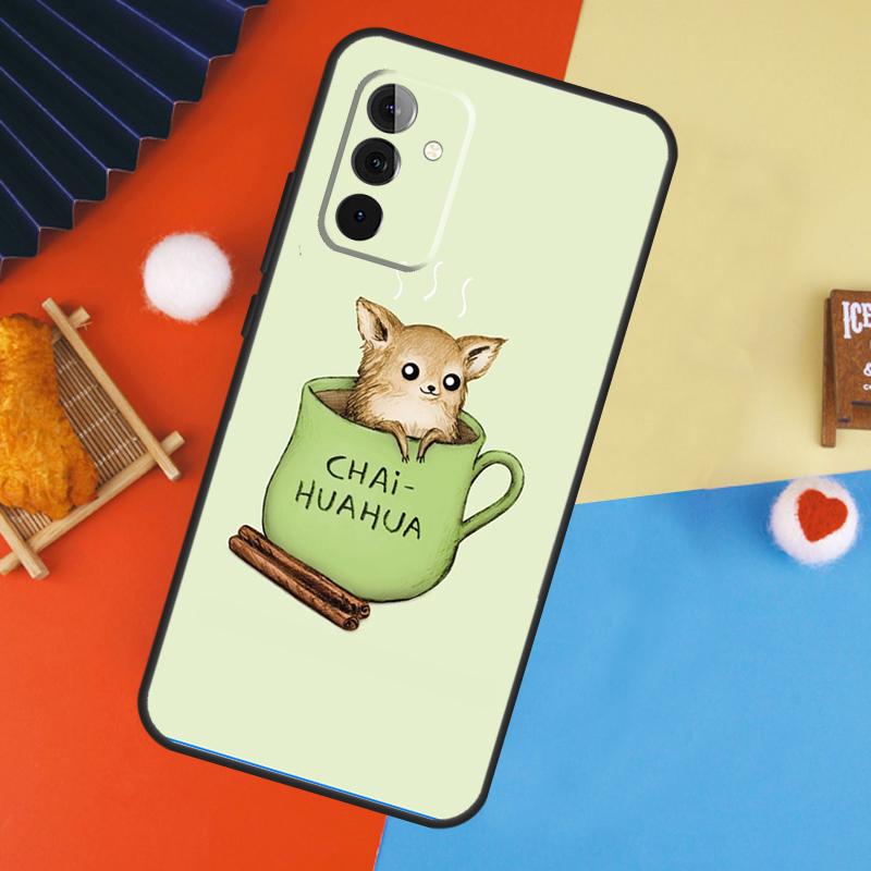 Chihuahua Face Floral Dog Case For Samsung Galaxy A54 A34 A14 A15 A35 A55 A52 A32 A12 A51 A71 A13 A23 A33 A53 Cover