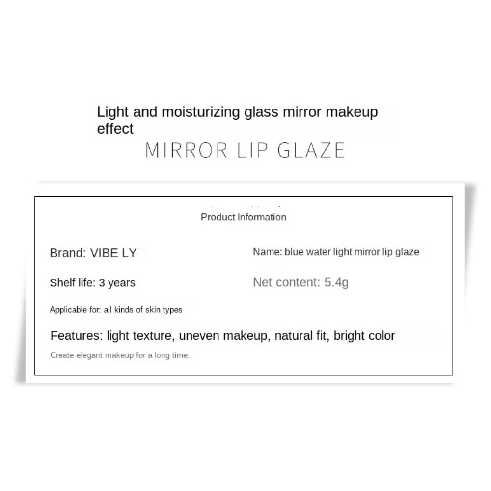 VIBELY Clear Frosted Mirror Women's Aqua Lip Glaze Set of 5 Matte Matte White Non-Stick Lip Glazes