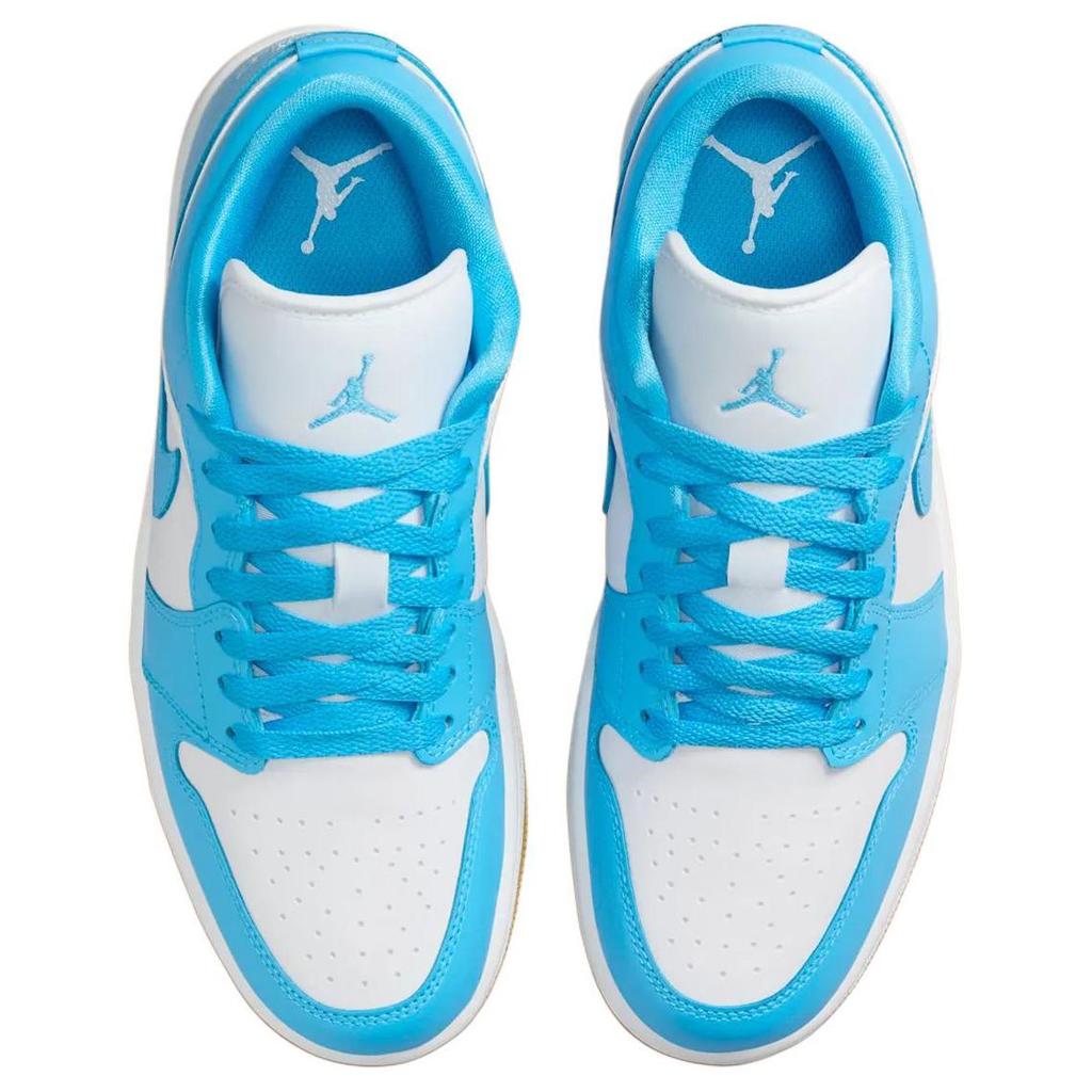 Air Jordan 1 Low Dark Powder Blue Gum Women Sneakers White Gum-Light-Brown DC0774-104