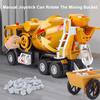 1:40 Scale Electric Cement Mixer Truck Model Toy Sound Light Pull Back Automatic Discharge Engineering Vehicle for Boys Gifts