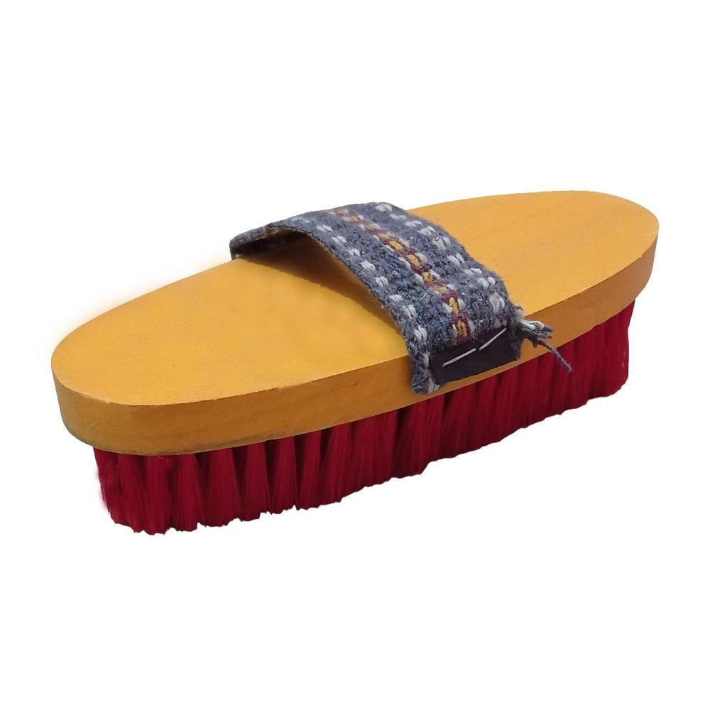 Wooden Horse Grooming Brush with Handle