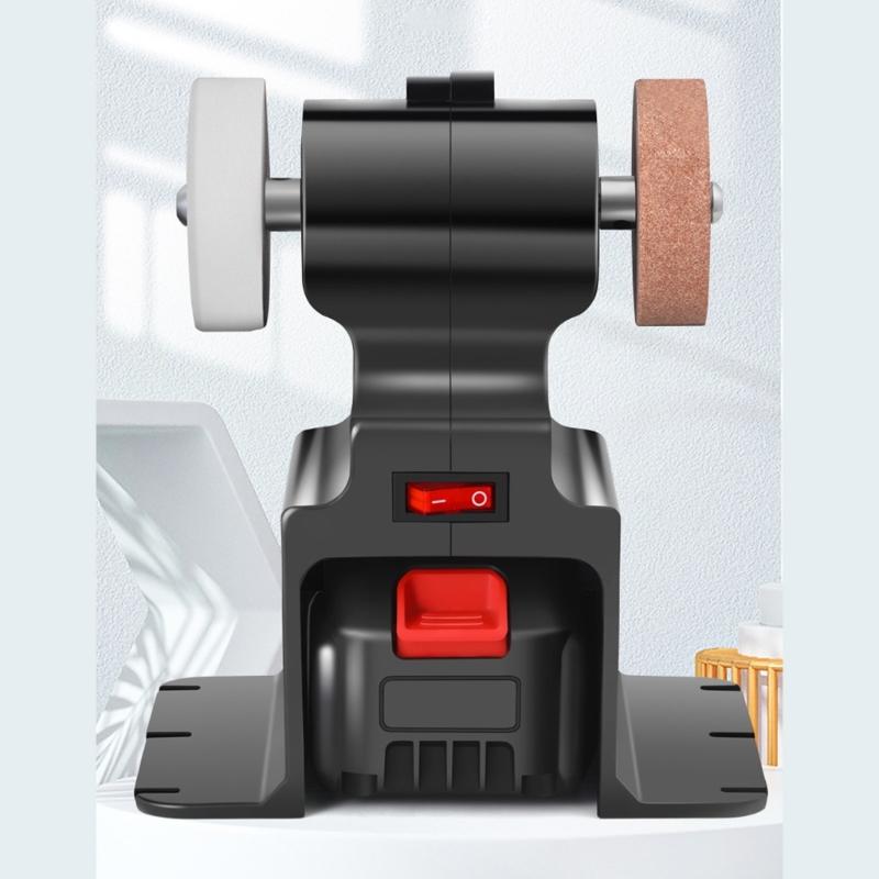 Cordless Electric Benches Grinder With Double Sanding Wheels Perfect For 18V Battery Metal Woodworking DIY Projects