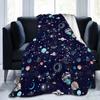 Galaxy Space Planet Flannel Fleece Throw Blanket for Couch Soft Fluffy Sofa Bed Blanket Warm and Lightweight Throws 80x60 Inch