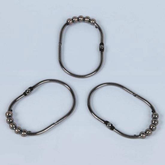 12Pcs Shower Curtain Hook Heavy Duty Stainless Steel Five Balls Universal Shower Rod Ring Hanger Holder Bathroom Supplies