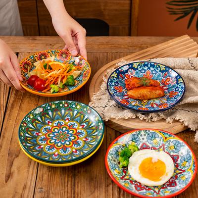 6,5-calowy bohemski ceramiczny zachodni talerz do steków o wysokim wyglądzie, domowy, kreatywny talerz do serwowania potraw, talerz na owoce, talerz obiadowy