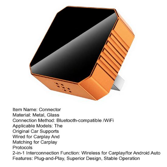 Wireless Adapter for CarPlay Cars Plug-and-Play Adapter with Dual-Band WiFi & Auto Connect Easy Installation Smart Auto Connector