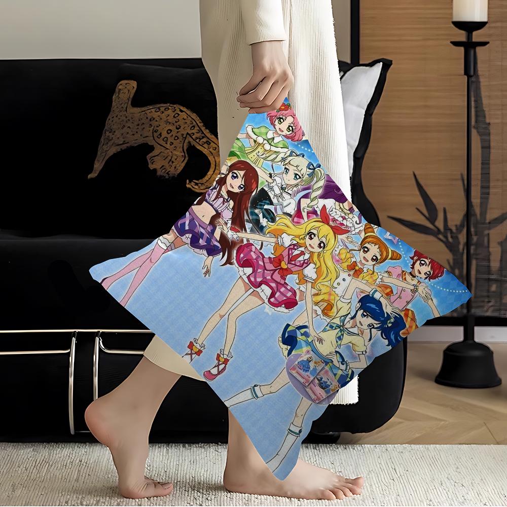 Aikatsu On Parade! Anime Cushion Cover Car Throw Pillow Case For Sofa Car Christmas Gift 40x40cm 45x45cm