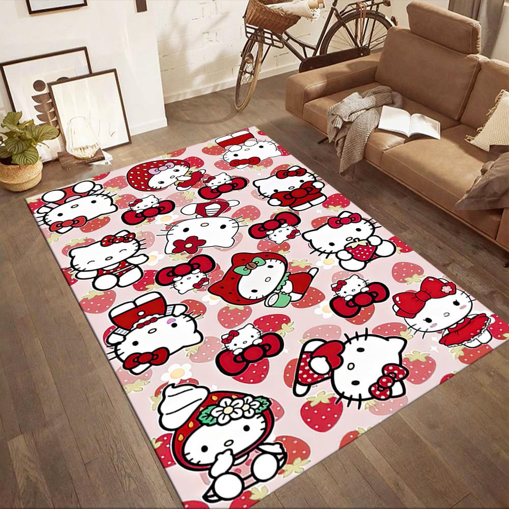 Hello Kitty Party Square rugs are a great choice for living rooms, bedrooms, home décor, and as gifts.