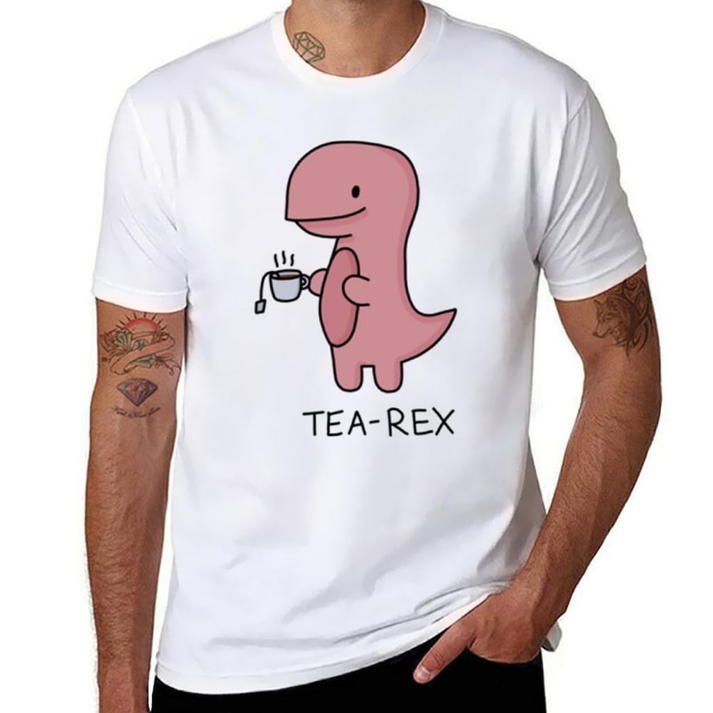 Tea Rex Illustration Tshirt Sports Casual Short Sleeve Cotton Tee Tshirt
