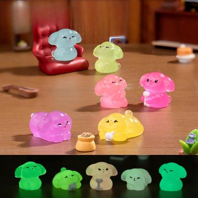 Micro Landscape Cute Glow-in-the-dark Dog Animal Doll Diy Decorative Accessories Desktop Car Resin Decoration