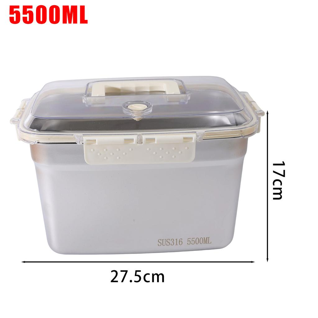 Fresh-keeping Lunch Box with Handle Stainless Steel Leak-proof Bento Bowl Kitchen Dining Storage Containers Camping Food Boxes