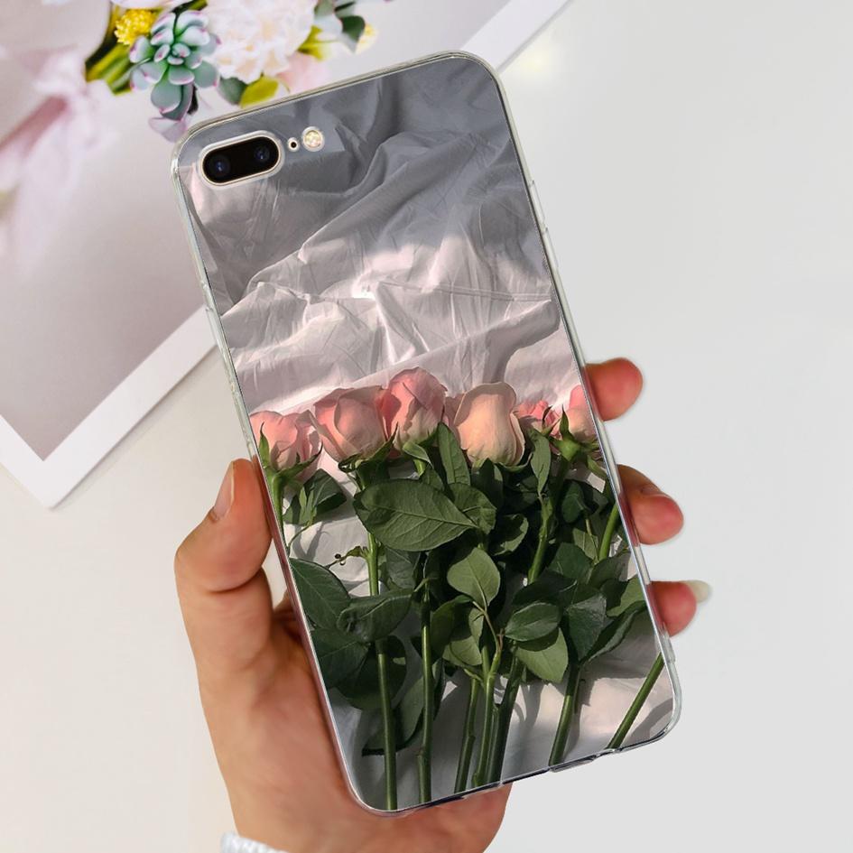 Case For Apple iPhone 7 8 Plus Cover Cute Butterfly Flower Silicone Soft Funda Protector Coque For iPhone 7 8 7plus 8plus Bumper