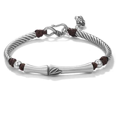 S999 Sterling Silver Bamboo Bracelet For Men And Women Couples Blockbuster Braided Rope High Hand -Woven