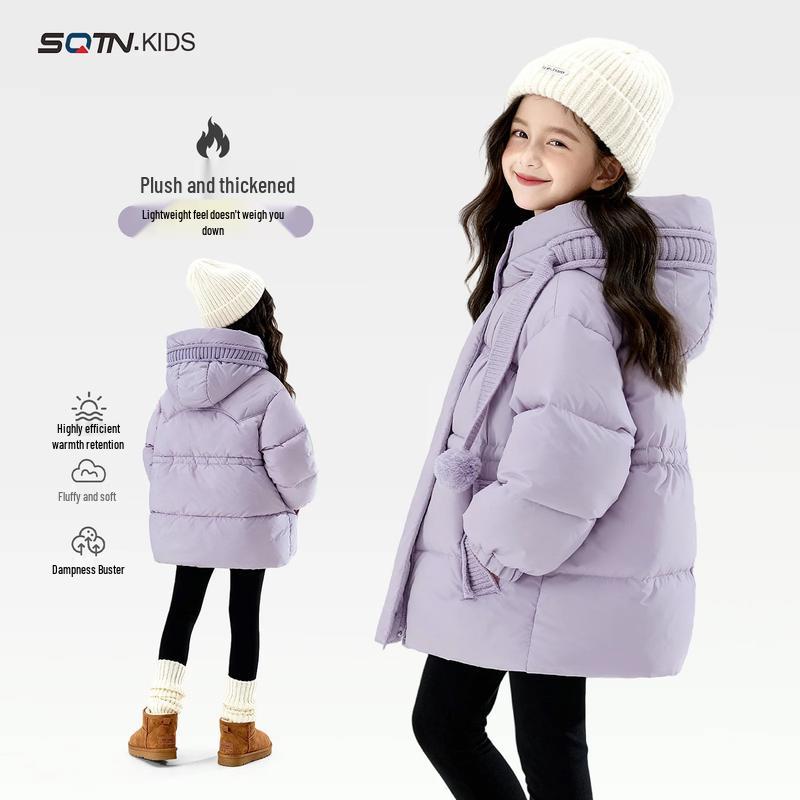 Girls' Winter Hooded Padded Jacket